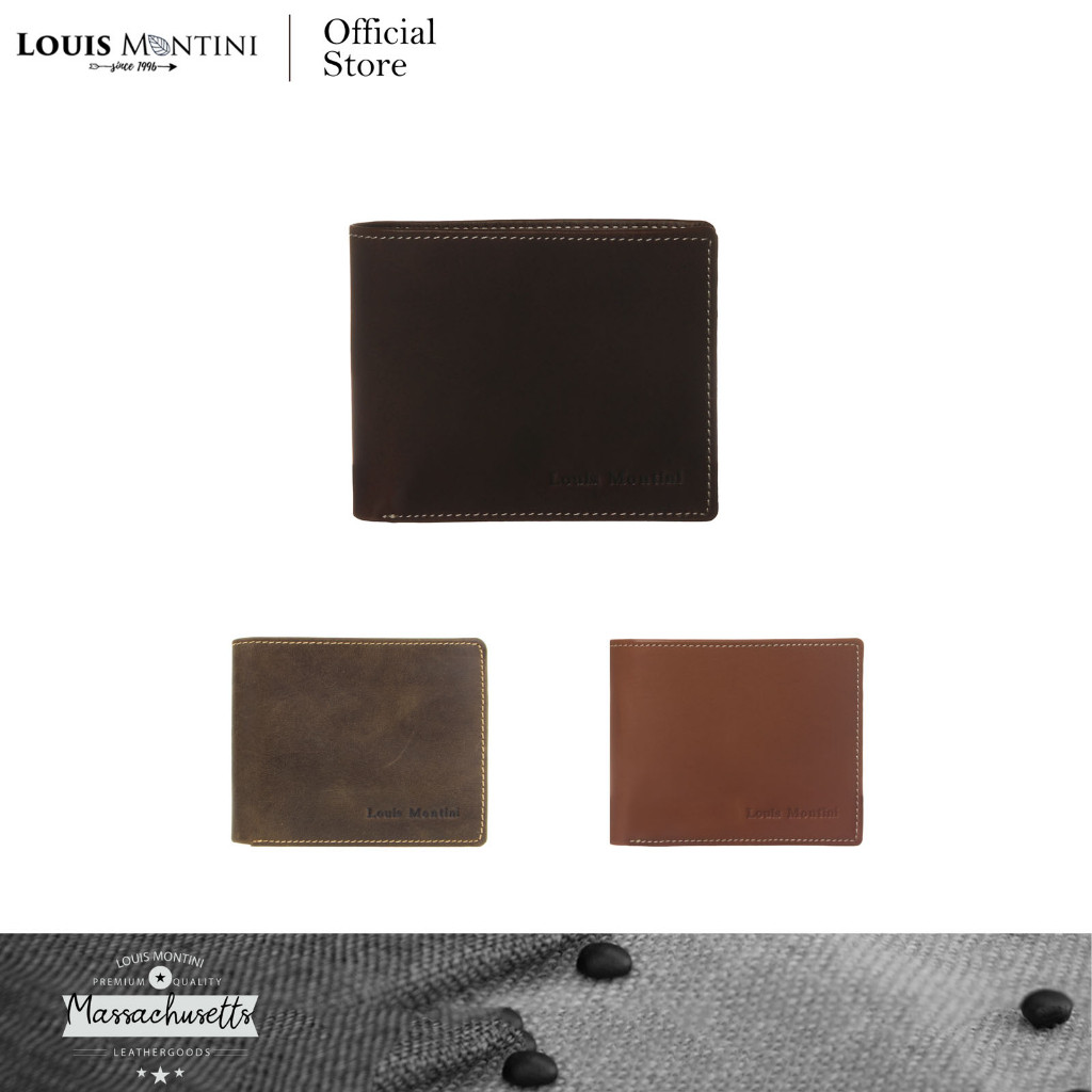 Louis Montini (Massachusetts) กระเป๋าสตางค์หนังวัวแท้ กระเป๋าผู้ชายหนังแท้ Men's Wallet TTM115
