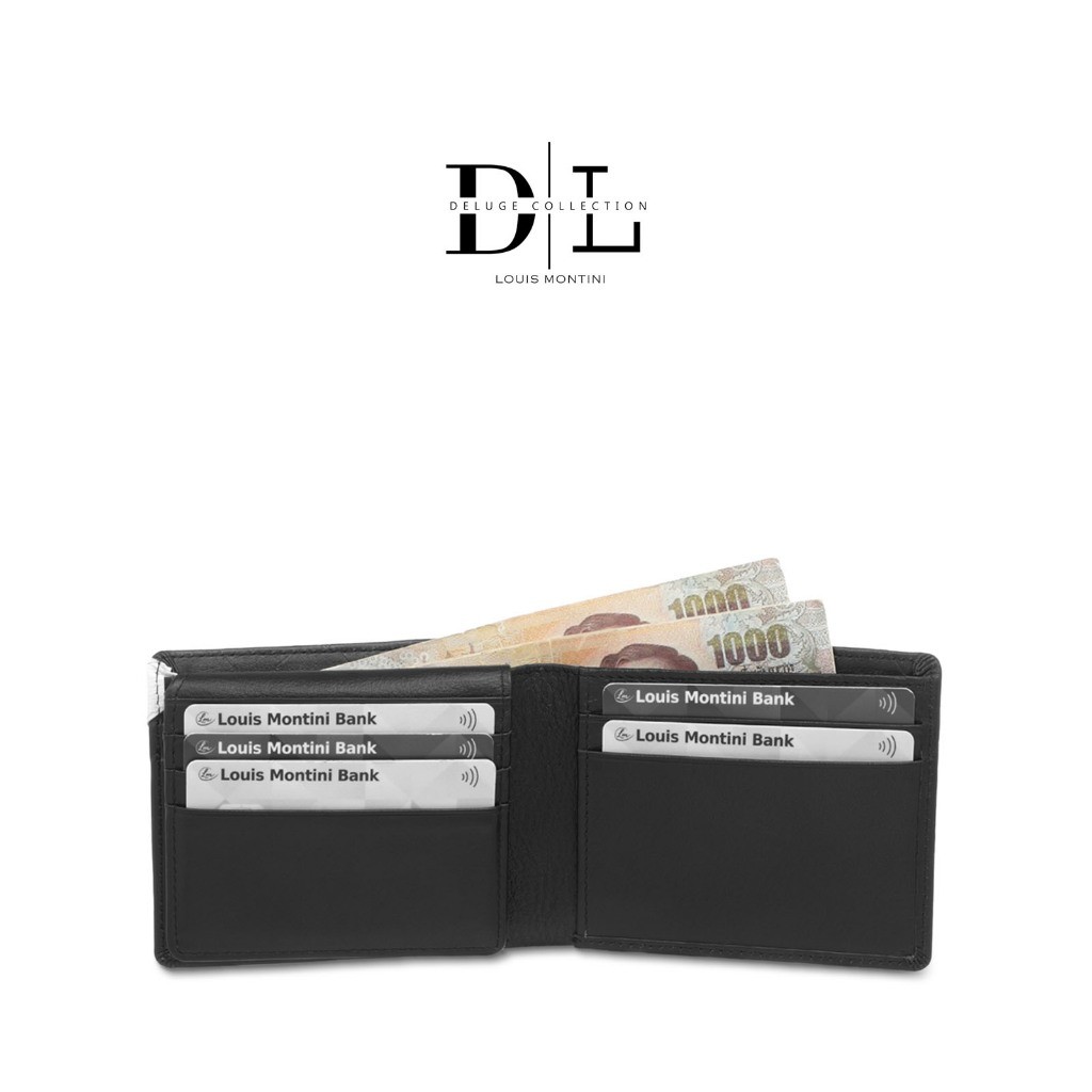 Louis Montini (DL Deluxe) กระเป๋าสตางค์ผู้ชายหนังวัวแท้ Men's Wallet TTM125