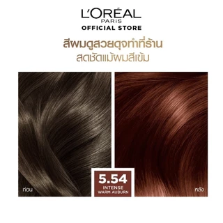 ลอรีอัล ปารีส L'Oreal Paris Excellence Fashion ยาย้อมผม ครีมเปลี่ยนสีผม สีย้อมผม เฉดสีน้ำตาลแดง