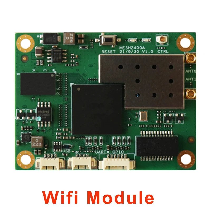 โมดูล WiFi ไร้สาย AR9344 2412-2462MHz 0.5W 5/10/20MHz ปรับได้80Mbps -90dBm กำลังขับสามารถเข้าถึง27dB