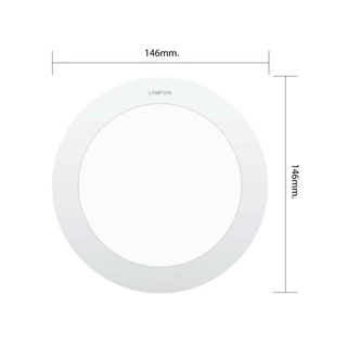 LAMPTAN ดาวน์ไลท์ LED ULTRA SLIM PC 5 นิ้ว 9 วัตต์ DAYLIGHT สีขาว จัดส่งโดย HomePro