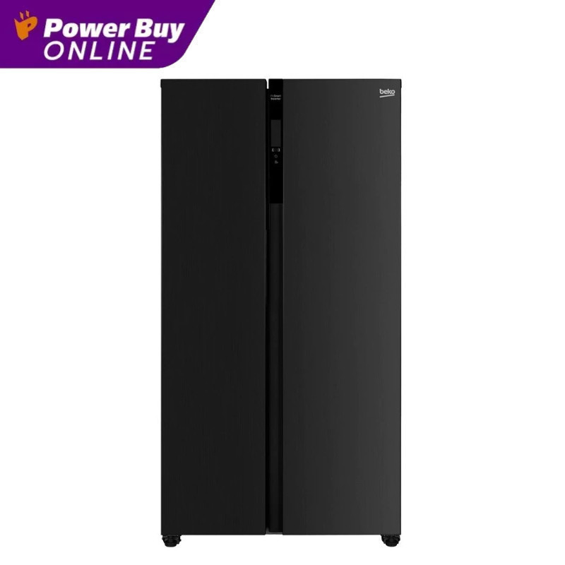 BEKO ตู้เย็นไซด์บายไซด์ 18.5 คิว สีดำ รุ่น GNO563E40HFKTH