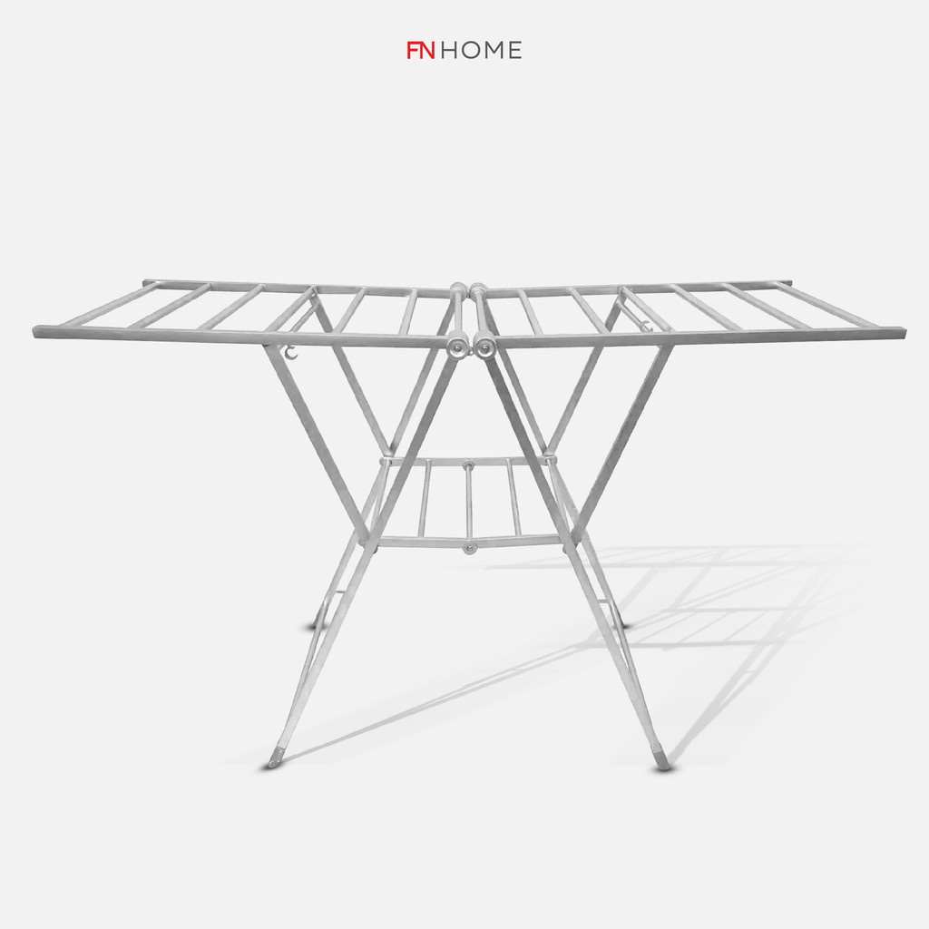 CUSHY BUTTERFLY ALUMINUM CLOTHES  ราวตากผ้า อลูมิเนียม มีล้อเคลื่อนย้ายสะดวก พับเก็บได้ ประหยัดพื้นที่ ปรับได้ 6 ระดับ