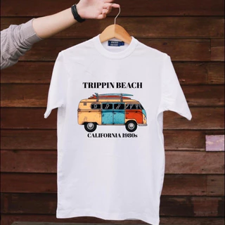 VINTAGE FACTORY เสื้อยืดไปทะเลต้อนรับซัมเมอร์สกรีนสีจม - ผ้าคอตตอน 100%