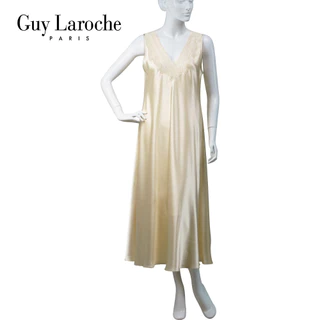 Guy Laroche ชุดนอน GN3A28 ของแท้เกรด1 ชุดนอนกระโปรงยาวผ้าซาติน ผ้าลื่น เนื้อนุ่มแต่งลูกไม้หน้า หลัง