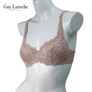 Guy Laroche เสื้อชั้นใน ของแท้ ฟองบาง 3/4 คัพ Soft Pad เสริมโครง ผ้าลูกไม้ยืด ทั้งตัว รุ่น GB7T70