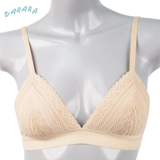 Varara เสื้อชั้นในไร้โครง LV1101 ของแท้ เสริมฟองน้ำ Pu เต้ารูปทรงสามเหลี่ยม ตกแต่งด้วย ลูกไม้ลายกราฟฟิก