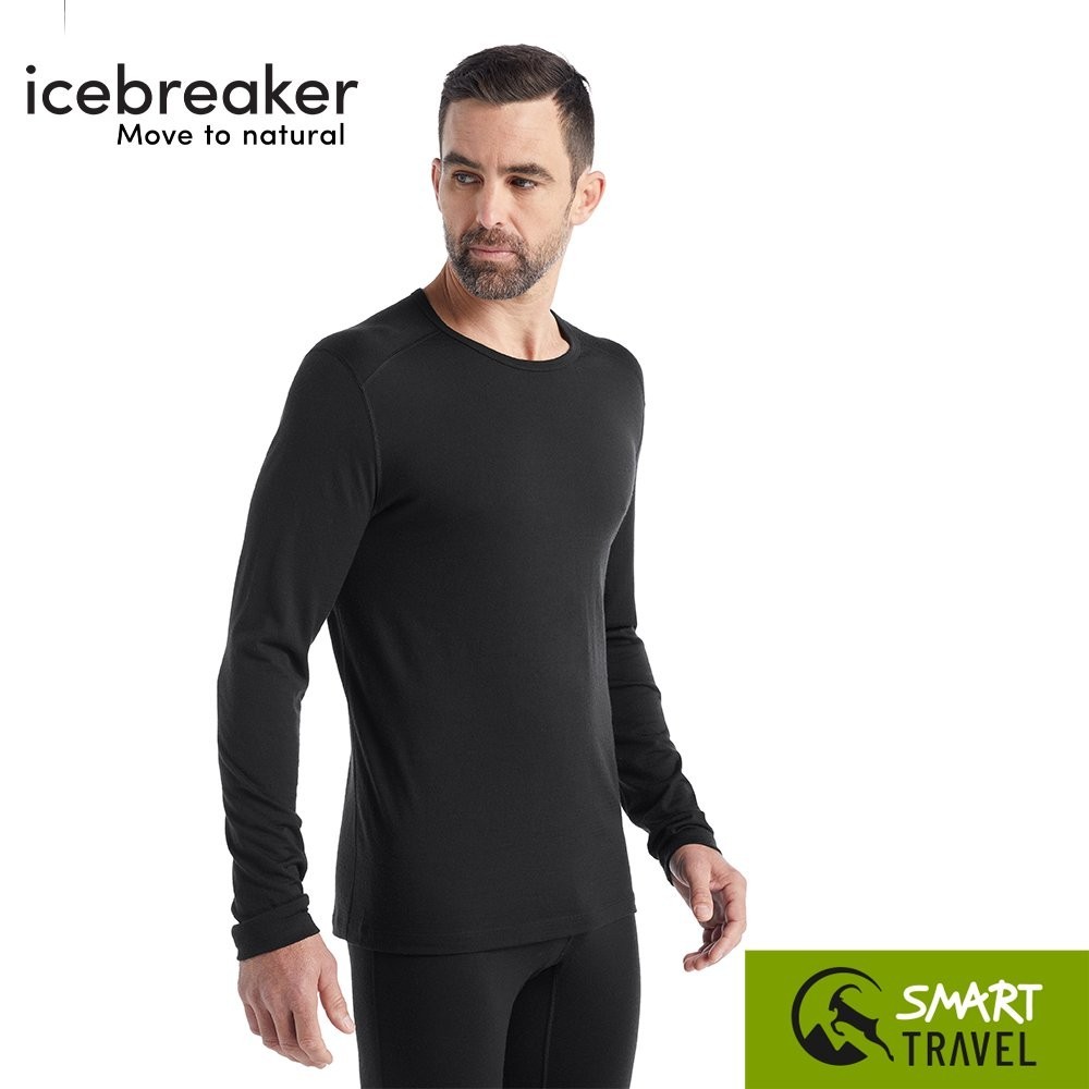 ICEBREAKER M 200 OASIS LS CREWE เสื้อเบสเลเยอร์ แขนยาว Base Layer Merino Wool 100% สี BLACK