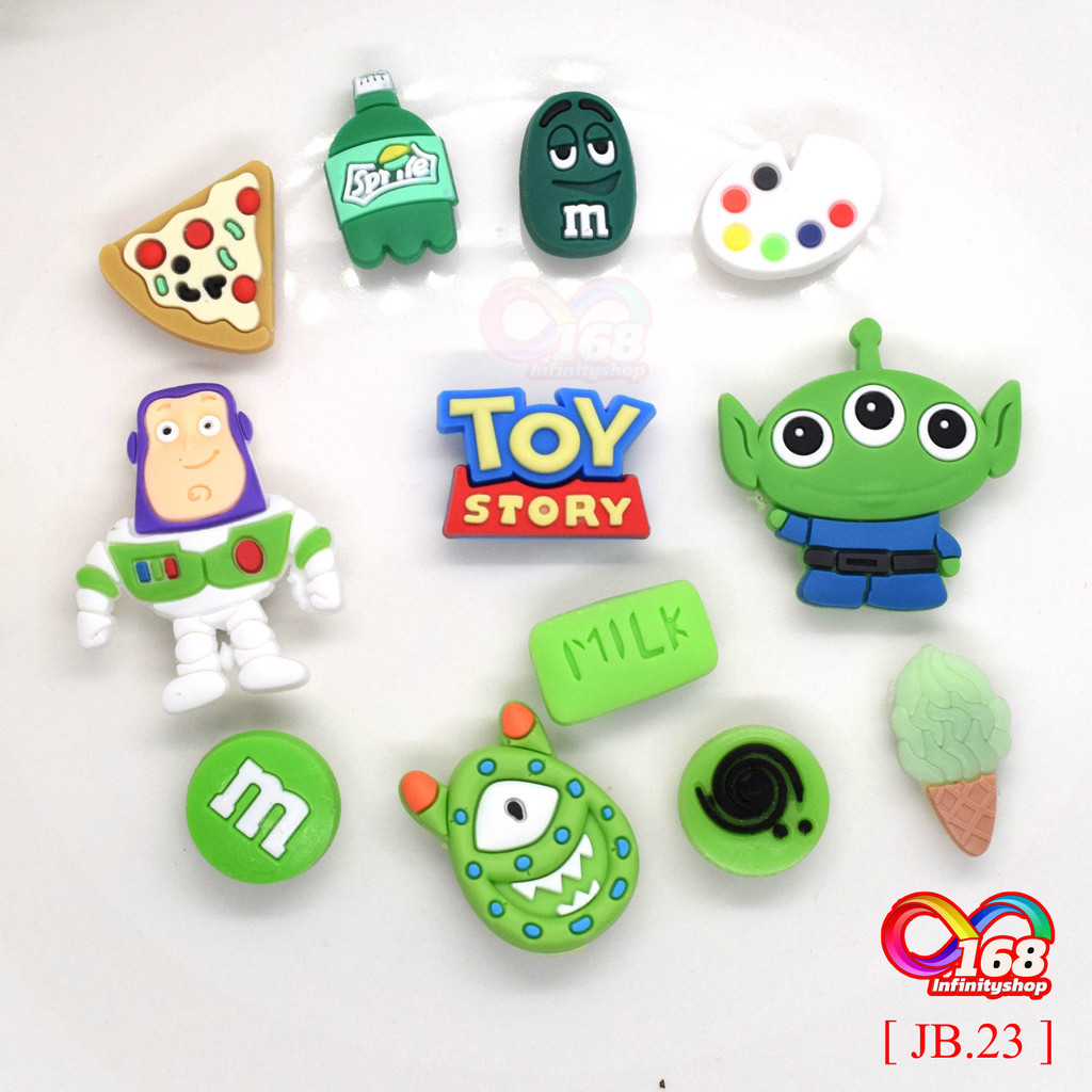 12 ชิ้น เช๊ตการ์ตูน ตุ๊กตา 🇹🇭ร้านไทย#จิบบิท#ติดรองเท้า#กระเป๋า#DIY พีวีซี น่ารัก อุปกรณ์เสริม[ JB.23 ]