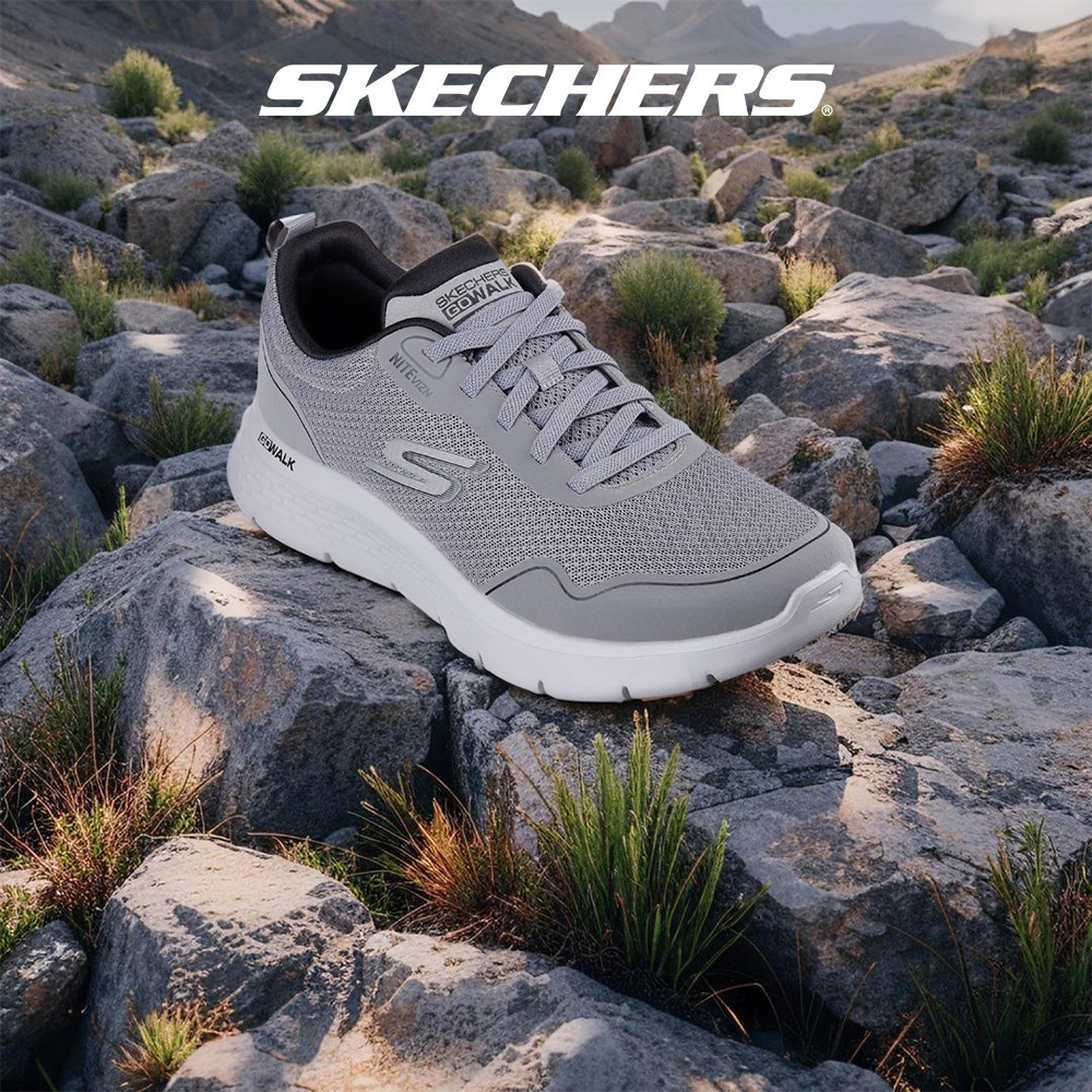 Skechers สเก็ตเชอร์ส รองเท้าผู้ชาย Men GOwalk Flex GOwalk Shoes - 216494-GRY - Air-Cooled Goga Mat