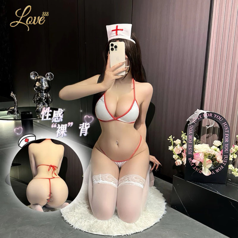 ชุดชั้นในเซ็กซี่ บิกินี่พยาบาล พร้อมหมวก P7066 love888th