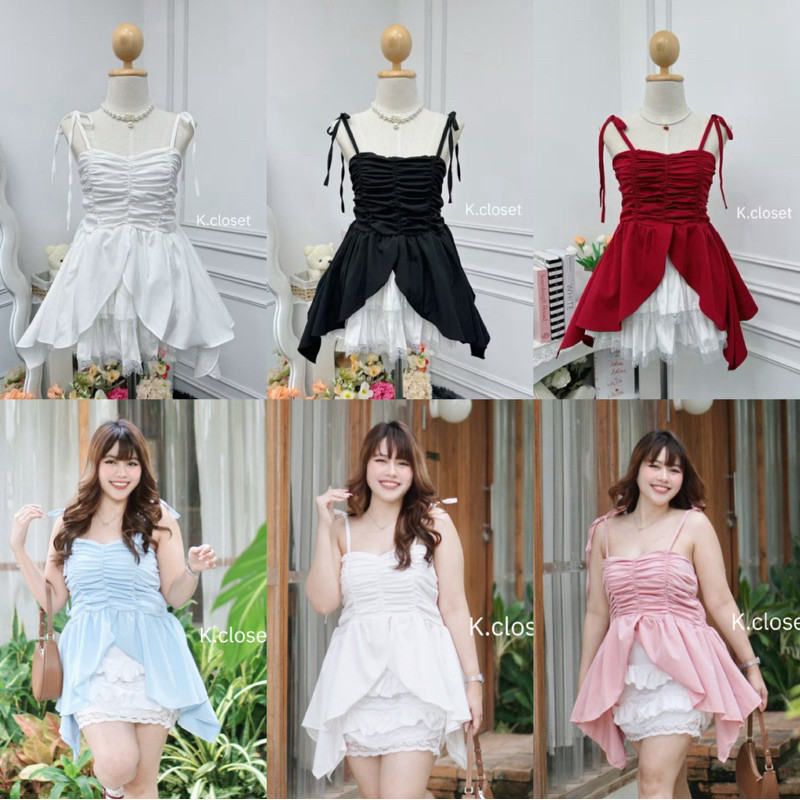 Allen Top -(มีอก42) เสื้อสายเดี่ยวผูกไหล่ ทรงยาวพรางหุ่น💗สาวอวบใส่ได้มีอกใหญ่