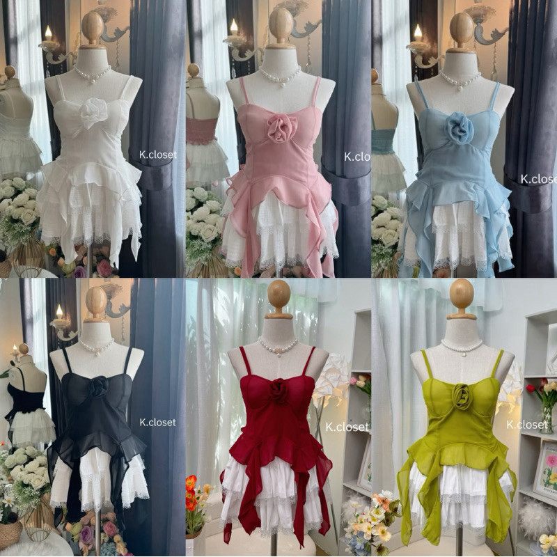 เสื้อสายเดี่ยวเสริมฟองน้ำ เสื้อสายเดี่ยวสไตล์เวียดนาม🎀🍒 เสื้อสายเดี่ยวผ้าชีฟอง