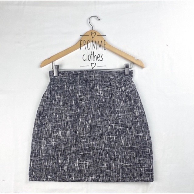 🪐กระโปรงทรงเอผ้าทวิตสีเทา(XS-5XL)