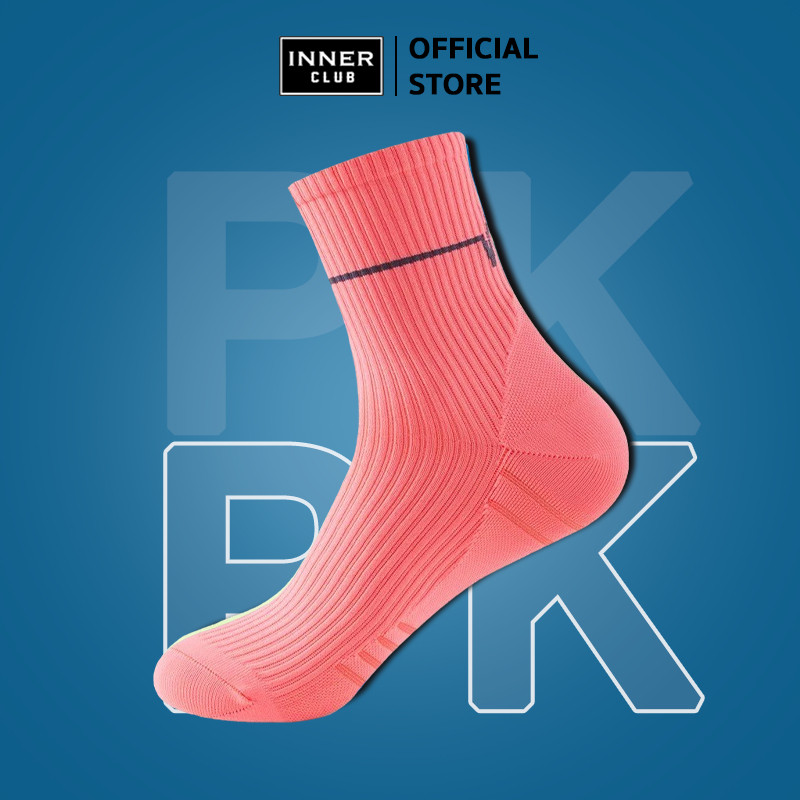 INNERCLUB ถุงเท้ากีฬา ถุงเท้าข้อยาว รุ่นB5  กระชับเท้า นุ่ม ระบายอากาศ(แพ็ค 1 คู่มีให้เลือก 6 สี)Free Size - รูปที่ 5