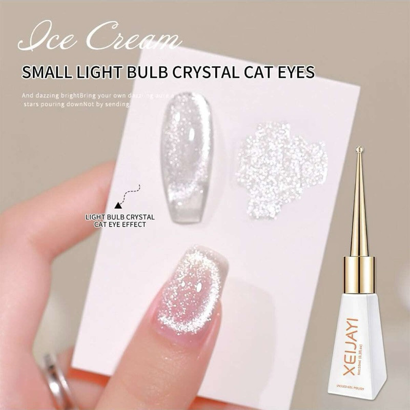 สีทาเล็บสำหรับทำแคทอาย สีคริสตัลเงิน ดึงง่าย สินค้าพร้อมส่งในไทย