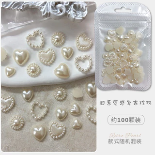 อะไหล่ติดเล็บมุกรวมหลากหลายแบบ 100 ชิ้นต่อห่อ