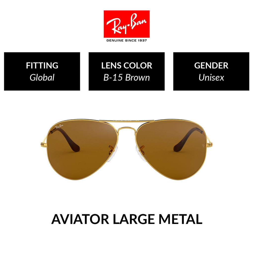 Ray-Ban Aviator Large Metal - RB3025 001/33  size 62 -sunglasses แว่นกันแดด