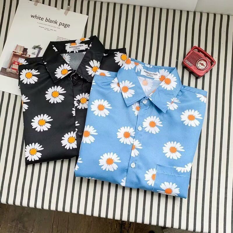 เสื้อเชิ้ตลายดอกไม้ แขนสั้น ชายและหญิง เสื้อคู่ thumbnail 10