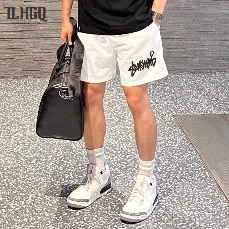 TLHGQ กางเกงกีฬาขาสั้นลําลอง ทรงหลวม ขนาดใหญ่ สําหรับผู้ชาย