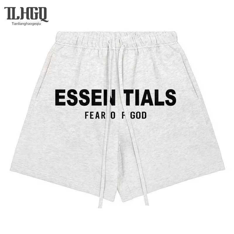 TLHGQ ผู้ชายหนักอินเทรนด์ย้อนยุคกีฬากางเกงขาสั้นอเมริกันถนนสูงหลวมสบายๆ คาปริส