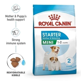 Royal Canin Mini Starter Mother & Baby Dog 1kg อาหารเม็ดแม่สุนัขและลูกสุนัขหย่านม พันธุ์เล็กอายุ 1-2 เดือน (โรยัล คานิน)