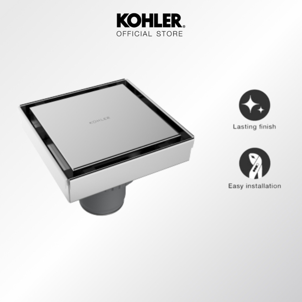 KOHLER Hidden floor drain 10x10cm.ตะแกรงกันกลิ่น K-75422T-CP - รูปที่ 2