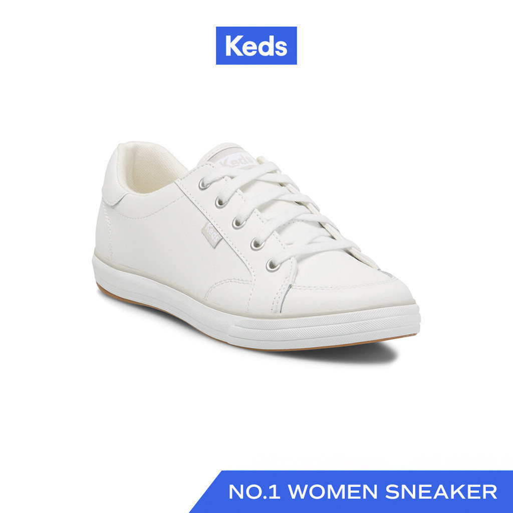 KEDS รองเท้าผ้าใบหนัง แบบผูกเชือก รุ่น CENTER III LEATHER สีขาว ( KW-CNTRIII2 )