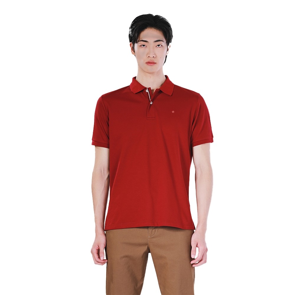 John Henry เสื้อโปโลผู้ชาย ทรงเข้ารูป รุ่น JH F324MPLSM61 สีแดง