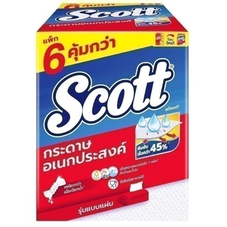 SCOTT สก็อตต์กระดาษอเนกประสงค์แบบแผ่น 84แผ่น แพค 6 [8888336011318]
