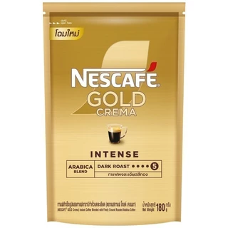 NESCAFE เนสกาแฟโกลด์เครมมากาแฟสำเร็จรูปผสมกาแฟคั่วบดละเอียดถุงตั้ง 180กรัม [8850124000729]