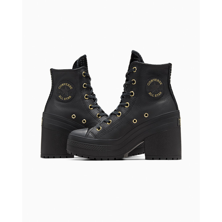 CONVERSE รองเท้า CHUCK 70 DE LUXE HEEL CROC LEATHER HI BLACK ผู้หญิง A12346CF_H4BKXX ราคา ถูกที่สุด ดีลบีเคเค แกลเลอรีภาพที่ 5