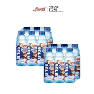 B'lue บลู น้ำผสมวิตามินซี 200% บี3 บี6 บี12 กลิ่นลิ้นจี่ (Vitamin Water - Lychee) 500ml. จำนวน 12 ขวด