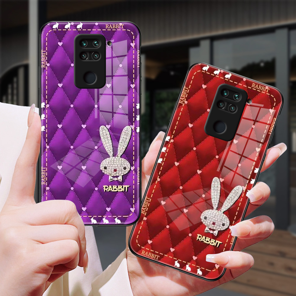 หูกระต่าย เคส กระจก Redmi Note 9s 9 9pro 8pro 11pro 114G 10pro 10/4G/5G 9T 9C 9 10X 10C 10A 10/4G/5G h3f1919