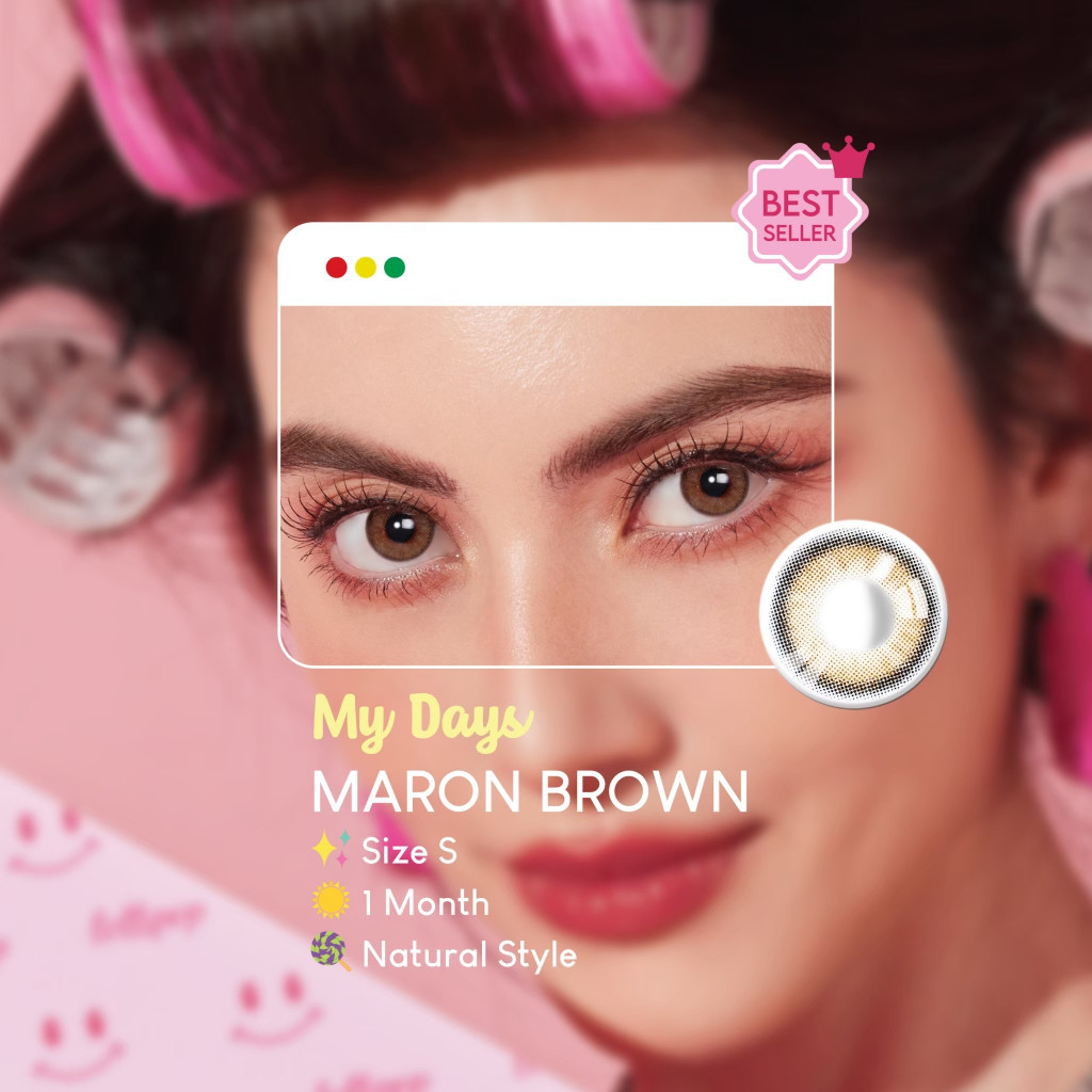 ซื้อ Lollipop My Days Contact Lens Maron Brown 0.00ถึง-1000 คอนแทคเลนส์