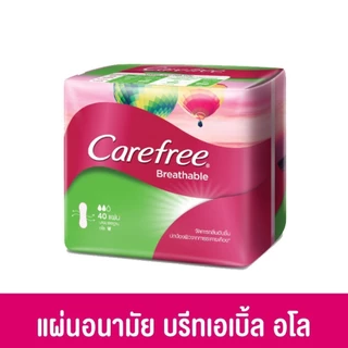 แคร์ฟรี ผ้าอนามัย บรีทเอเบิ้ล อโล 40ชิ้น Carefree Panty liner Breathable Aloe 40 pcs