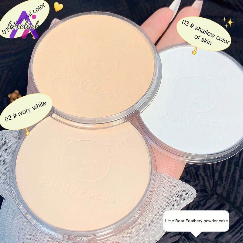 luxelinkBear แป้งแต่งหน้ากันน้ํากันเหงื่อควบคุมความมันติดทนนานคอนซีลเลอร์แบบใช้คู่เปียกแห้ง