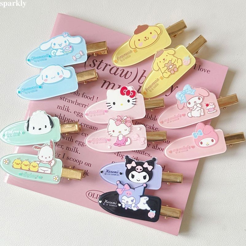 SANRIO sparklySanrio Non-trace กิ๊บติดผมน่ารัก Duckbill คลิปการ์ตูนหวาน Bang คลิปผู้หญิง