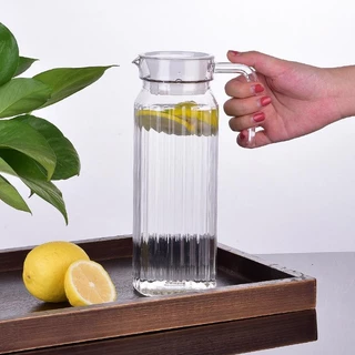 PINMU [ทนต่ออุณหภูมิสูงและต่ำ] ความจุ 1100ml ขวดอะคริลิที่มีฝาพลาสติก เหยือกPC