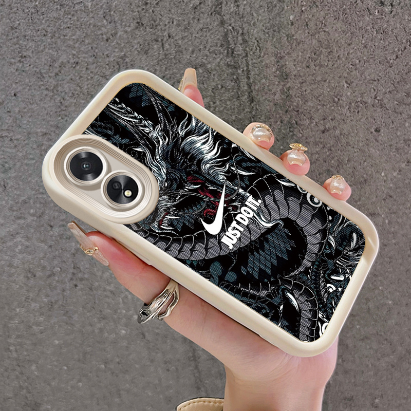 เคสสำหรับ OPPO A18 A38 A2x เคสซิลิโคนเคสโทรศัพท์มีลายมังกรอันยิ่งใหญ่ป้องกันการตก