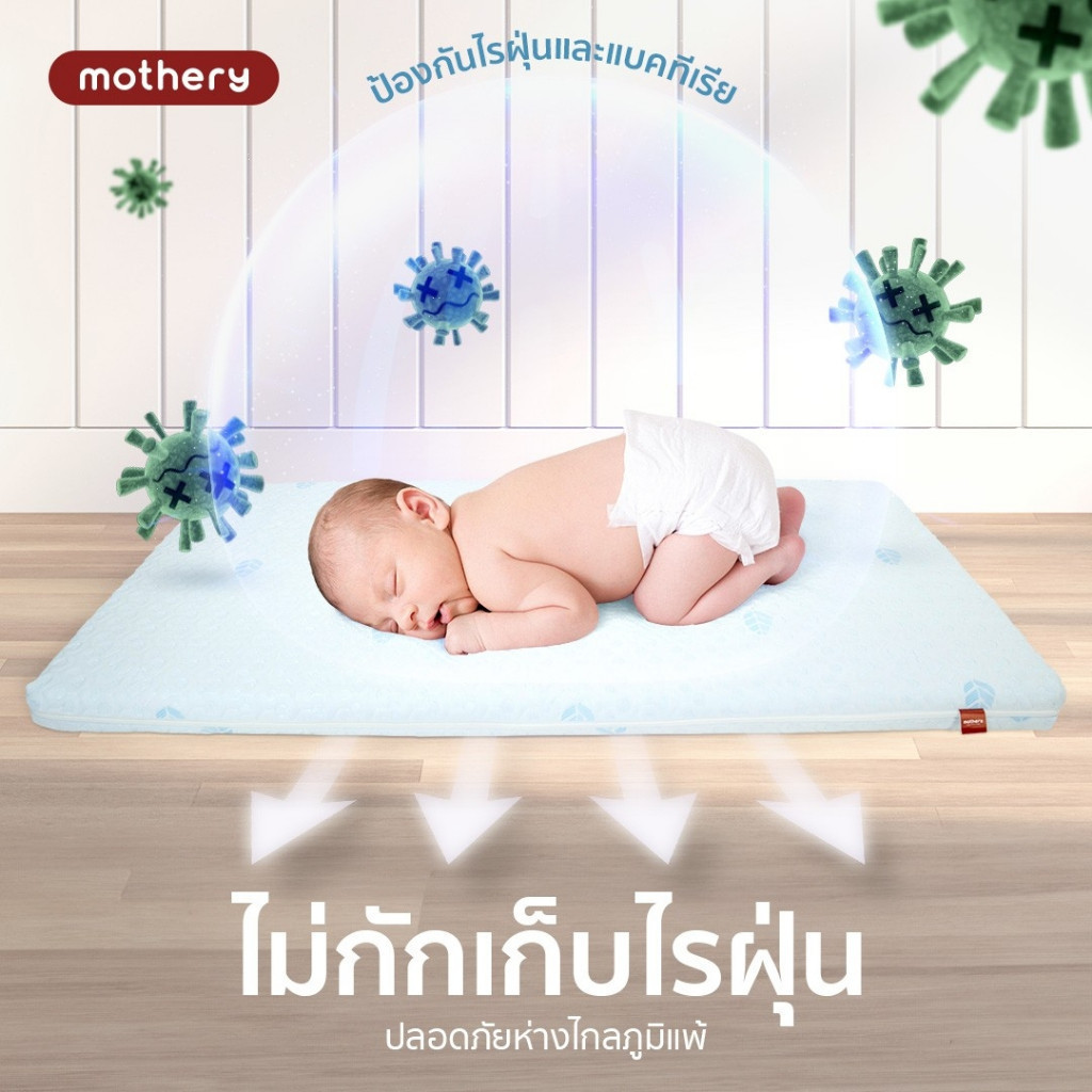 Bebeshop เบาะรองนอน Mothery 2in1 Baby breathing on clouds bedding เบาะรองนอนทารกหายใจผ่านได้
