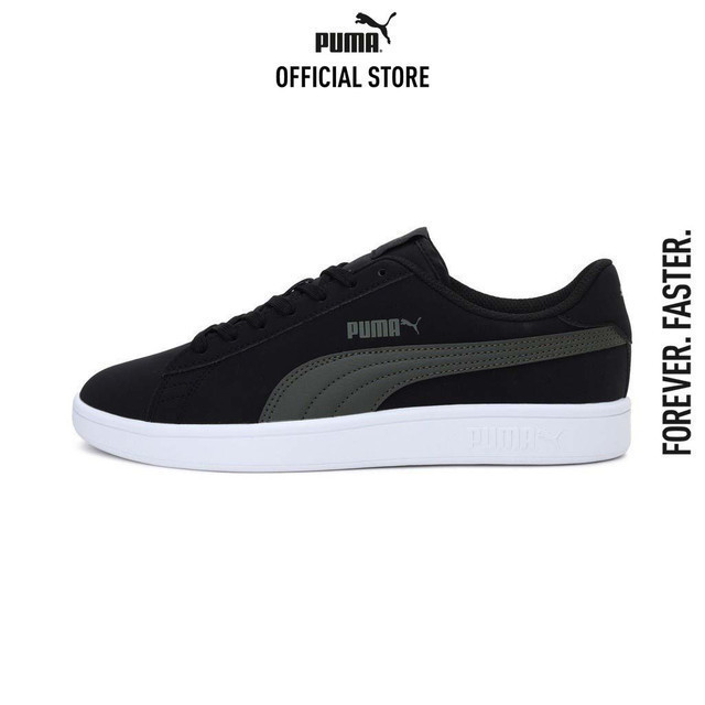 PUMA BASICS - รองเท้ากีฬา PUMA Smash v2 Buck สีดำ - 36516005