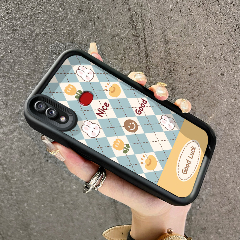 เคสสำหรับ Samsung Galaxy A10s M01s เคสป้องกันโทรศัพท์ตกซิลิโคนรูปกระต่ายนำโชคน่ารัก