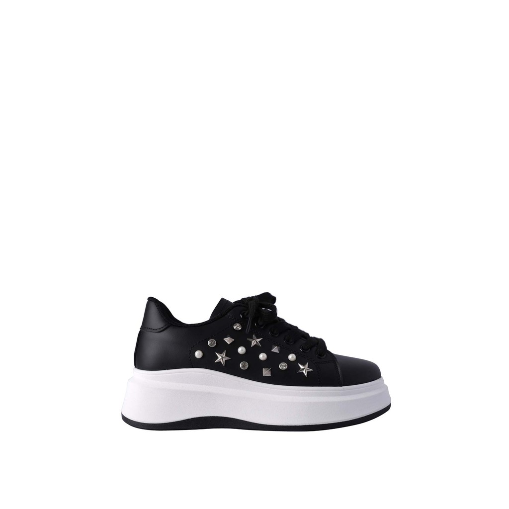 Villains SF SAVVY Platform Lace-Up Sneakers รองเท้าผ้าใบแพลตฟอร์มผู้หญิง ส้นสูง 2.6