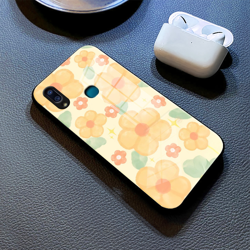 ดอกไม้ เคส กระจก vivo v9 v23/e v21/e v20 pro v19 v15 v11i s1 pro Y20/S/A/T/i Y19 Y17 Y12/S Y15 Y11 Y15S/A h3f2078