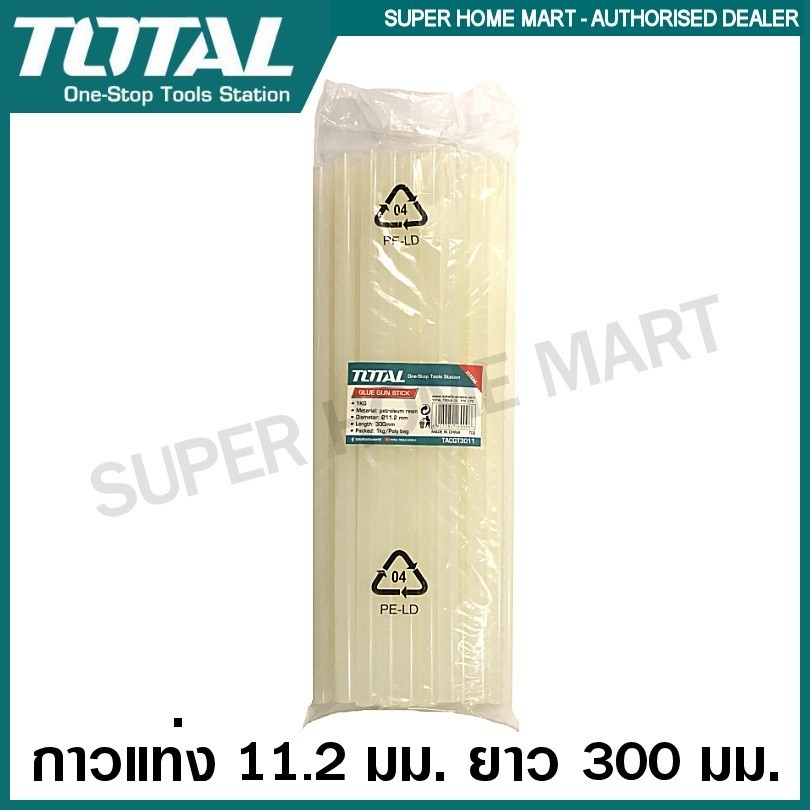 Total กาวแท่ง 11.2 มม. ยาว 300 มม. (แพ็คละ 1 กิโลกรัม) รุ่น TACGT3011 ( Glue Gun Stick )