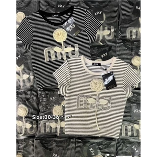 GN พร้อมส่ง เสื้อครอปลายริ้วสุดปังติดอะไหล่เพชรอลังการสวยมากใส่แมทช์ได้ทุกแนวงานสวยสุดๆผ้าเนื้อดีใส่สบายงานป้าย ypy