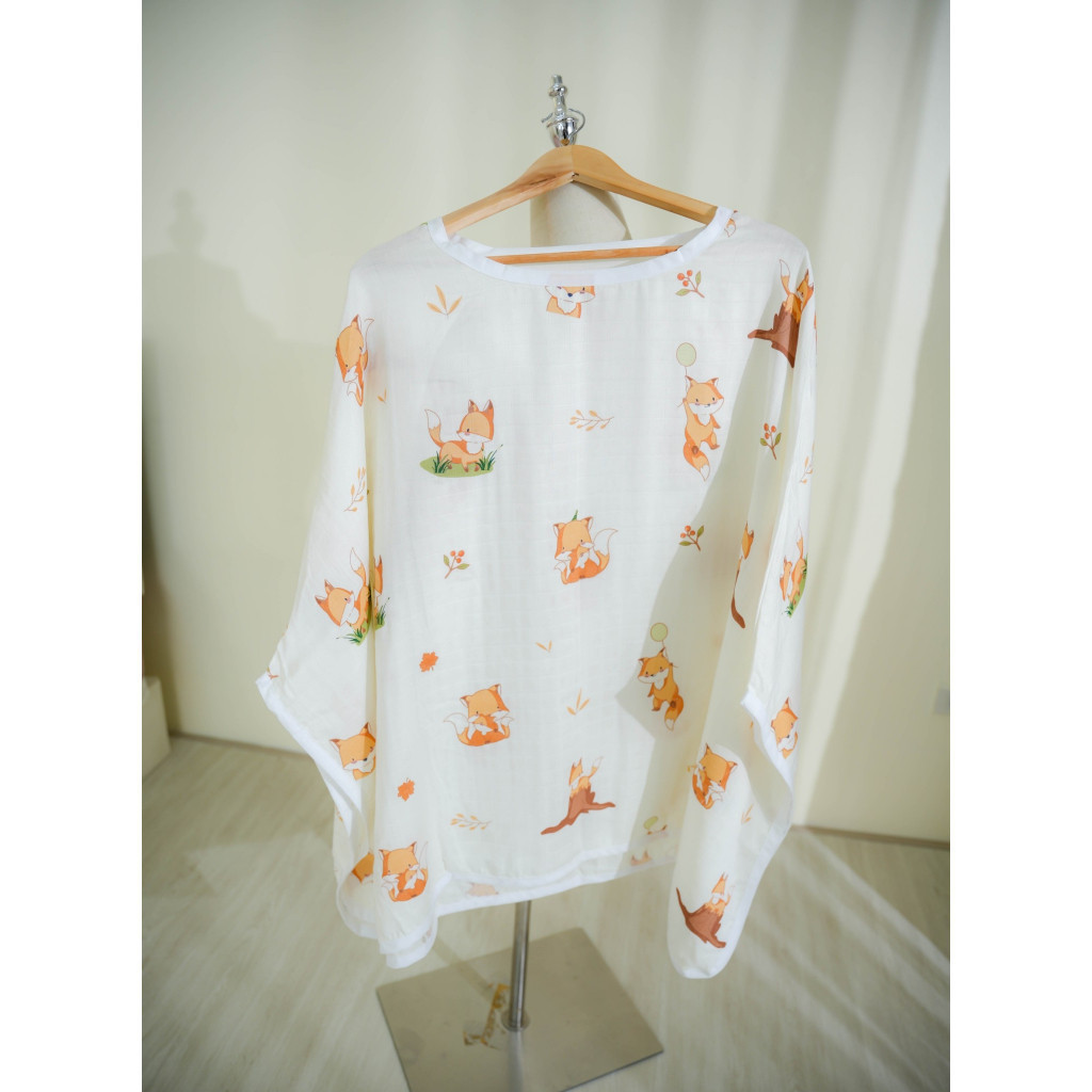 Mothery ผ้าคลุมให้นม สีครีมลายสุนัขจิ้งจอก (Mothery Baby breastfedding
