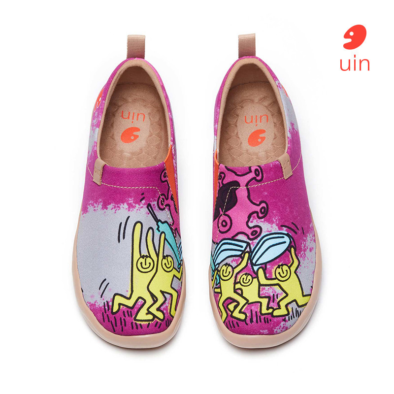UIN Toledo I Womens Art Painted Travel Shoes Slip On Loafers Comfort รองเท้าผ้าใบน้ําหนักเบา