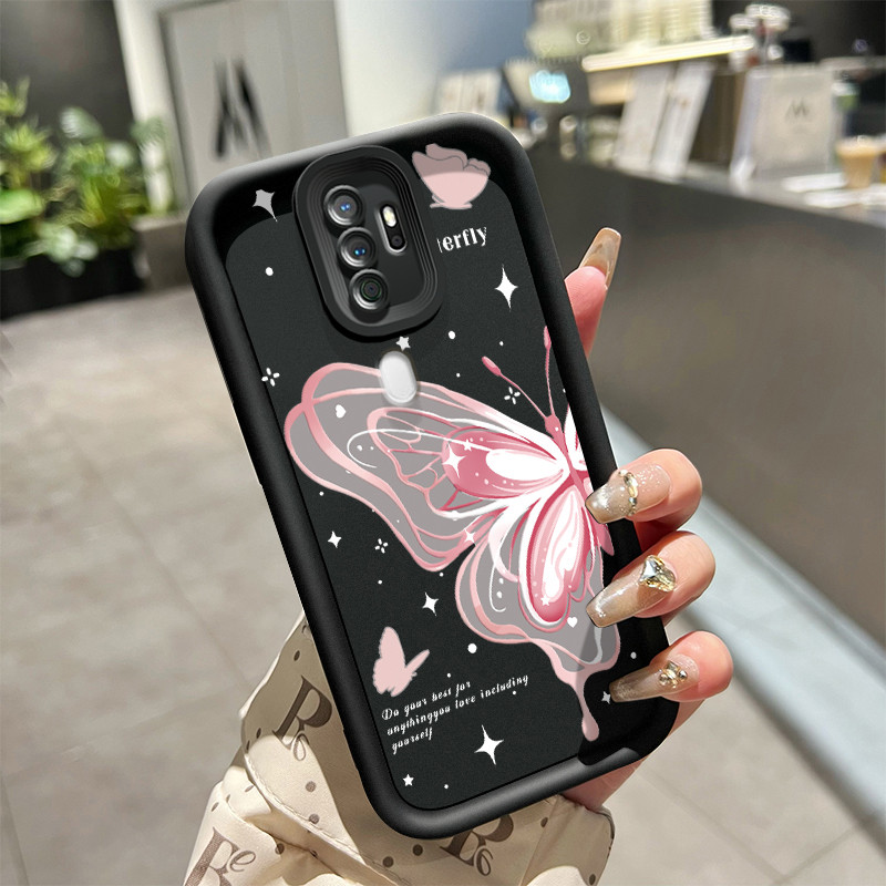 เคสสำหรับ OPPO A5 2020 OPPO A9 2020 เคสป้องกันการกระแทกเคสซิลิโคนซิลิโคนโทรศัพท์ผีเสื้อที่สวยงาม